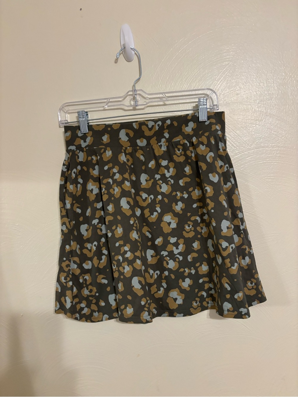 PACT Leopard Print Skater Skirt Organic Cotton Size M